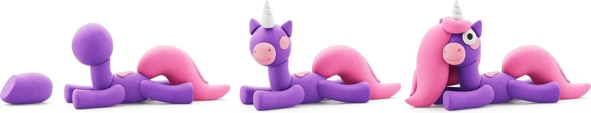 Hey-Clay Rainbow Unicorn Brighty 3 Cans Boetseerklei
