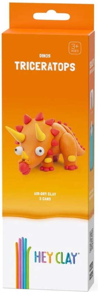 Hey-Clay Triceratops 3 Cans Boetseerklei