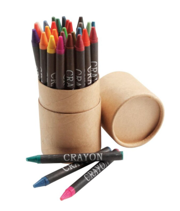 Waskrijt in kartonnen koker